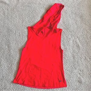 Cowl neck hooded muscle tank